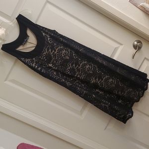 Black dress with double beige interior